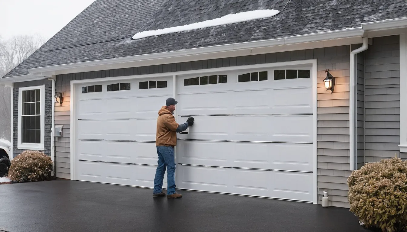 A provider installing a new insulated garage door on a Folsom home